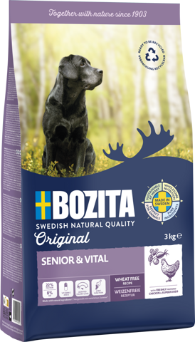 BOZITA Hunde-Trockenfutter Original Senior mit Huhn weizenfrei